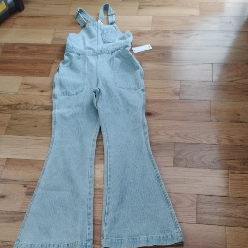 Lee Light Blue Denim Workwear, Flare Overalls, Size Xs, Nwt